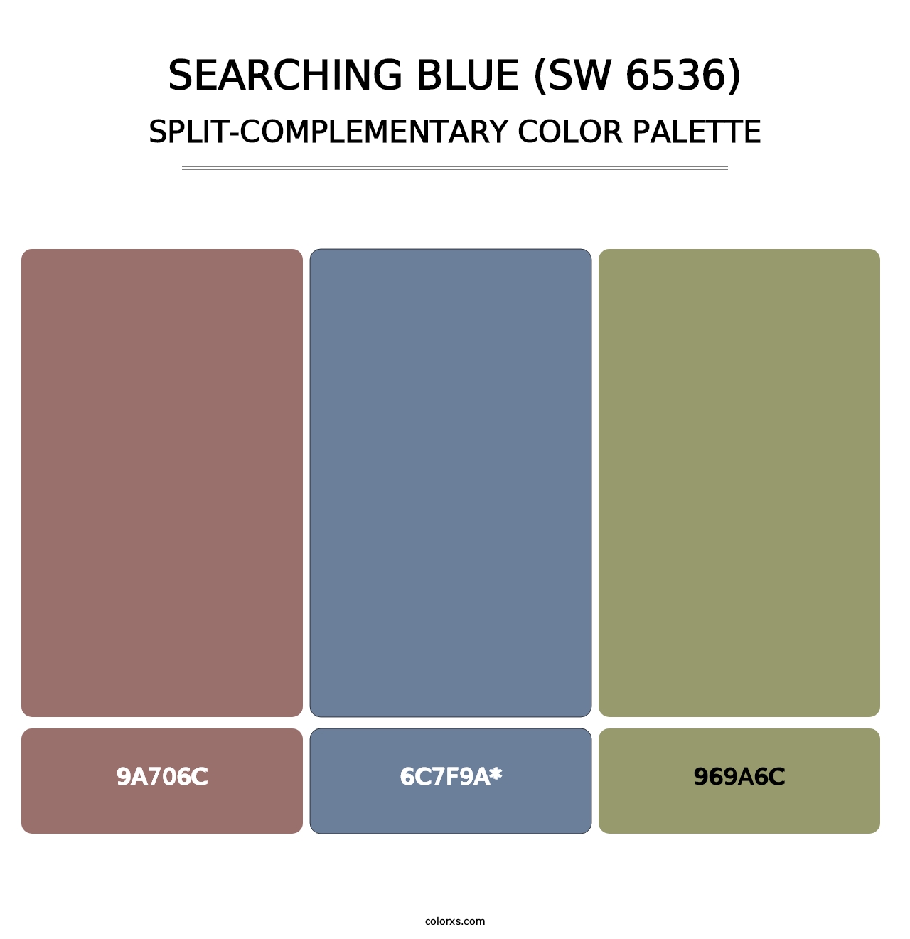 Searching Blue (SW 6536) - Split-Complementary Color Palette