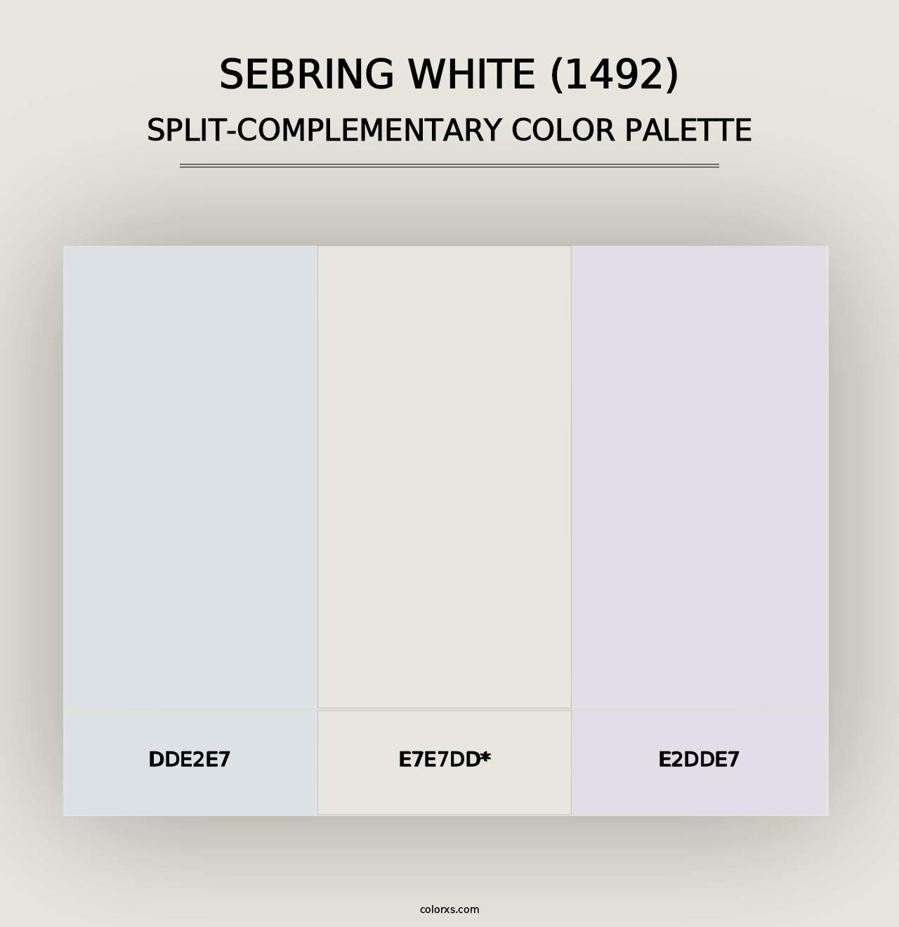 Sebring White (1492) - Split-Complementary Color Palette