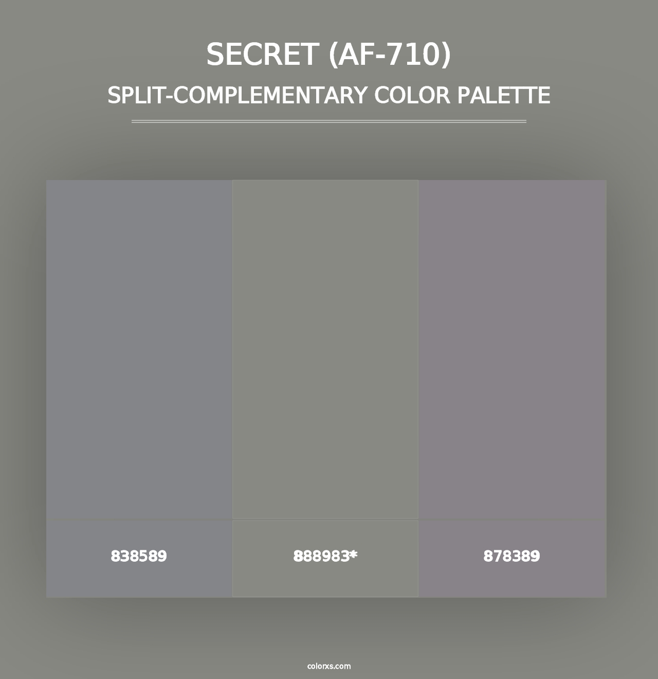 Secret (AF-710) - Split-Complementary Color Palette