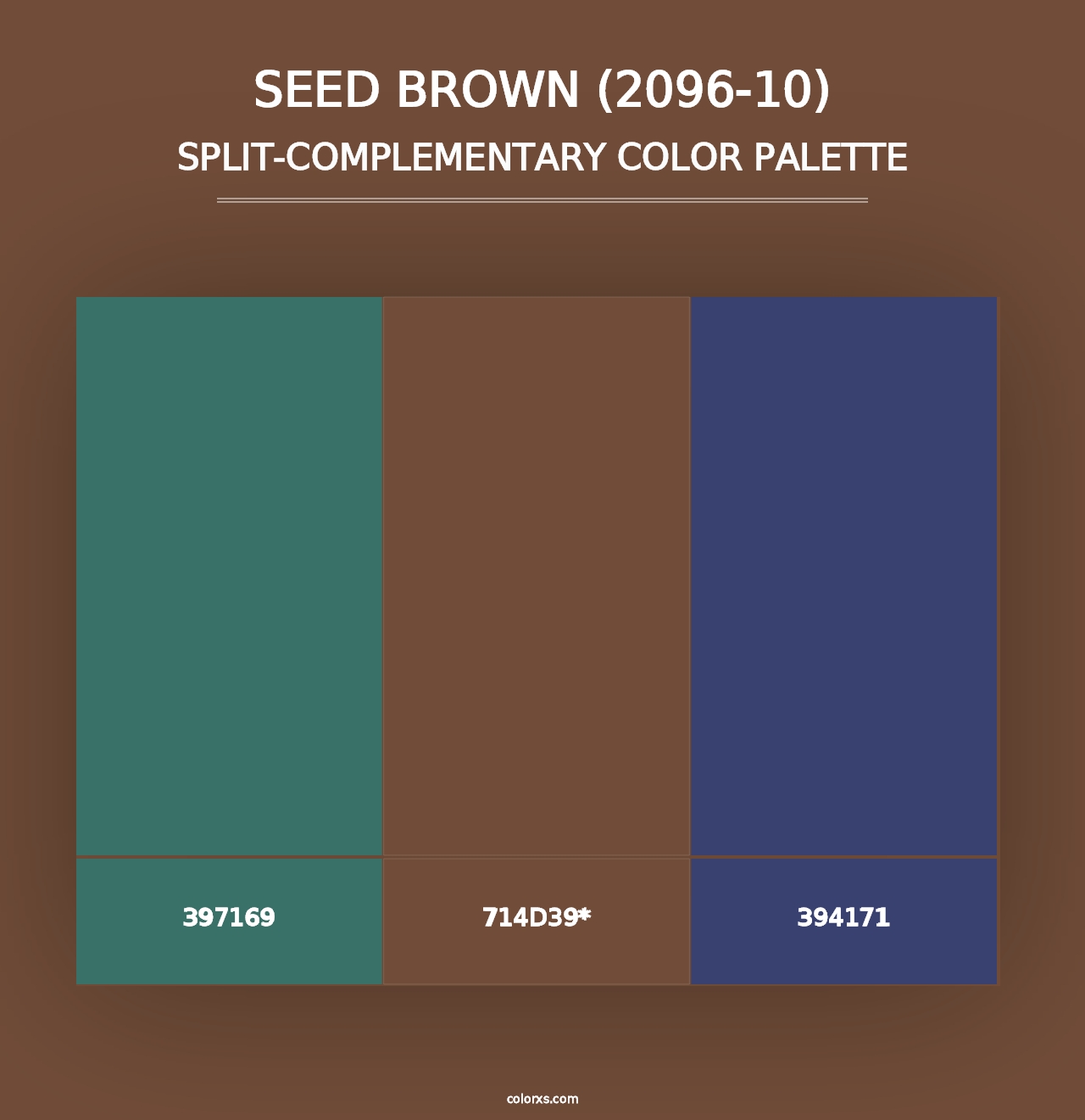 Seed Brown (2096-10) - Split-Complementary Color Palette