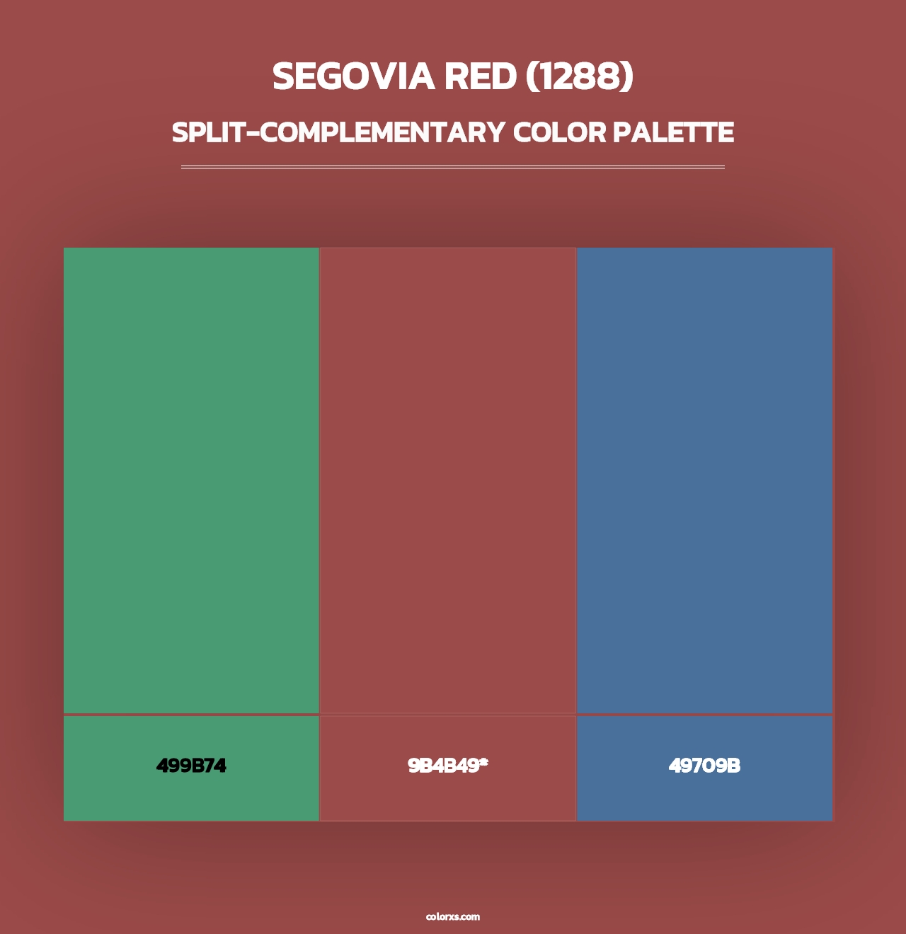 Segovia Red (1288) - Split-Complementary Color Palette