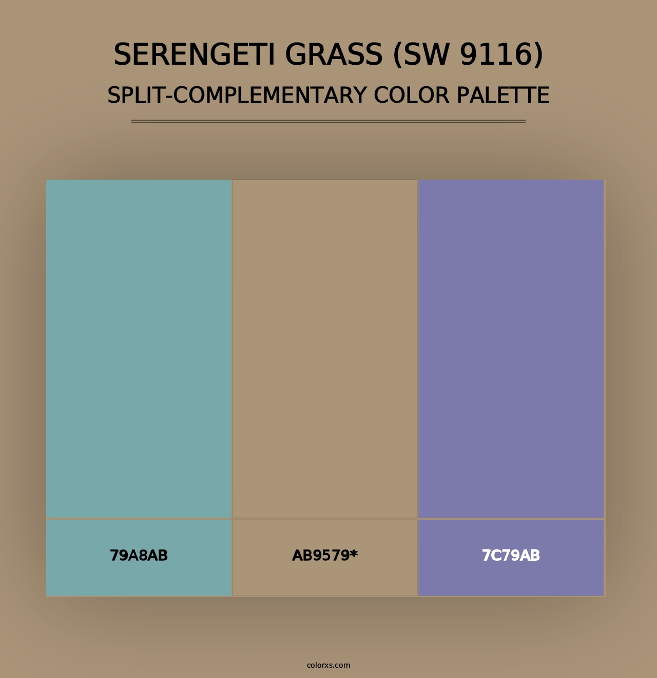 Serengeti Grass (SW 9116) - Split-Complementary Color Palette