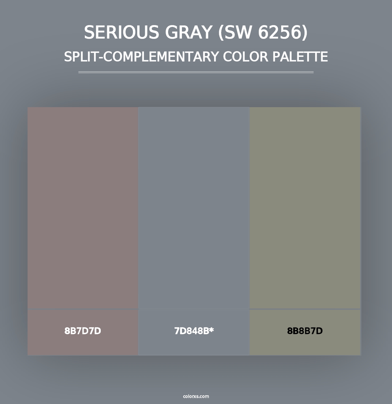 Serious Gray (SW 6256) - Split-Complementary Color Palette