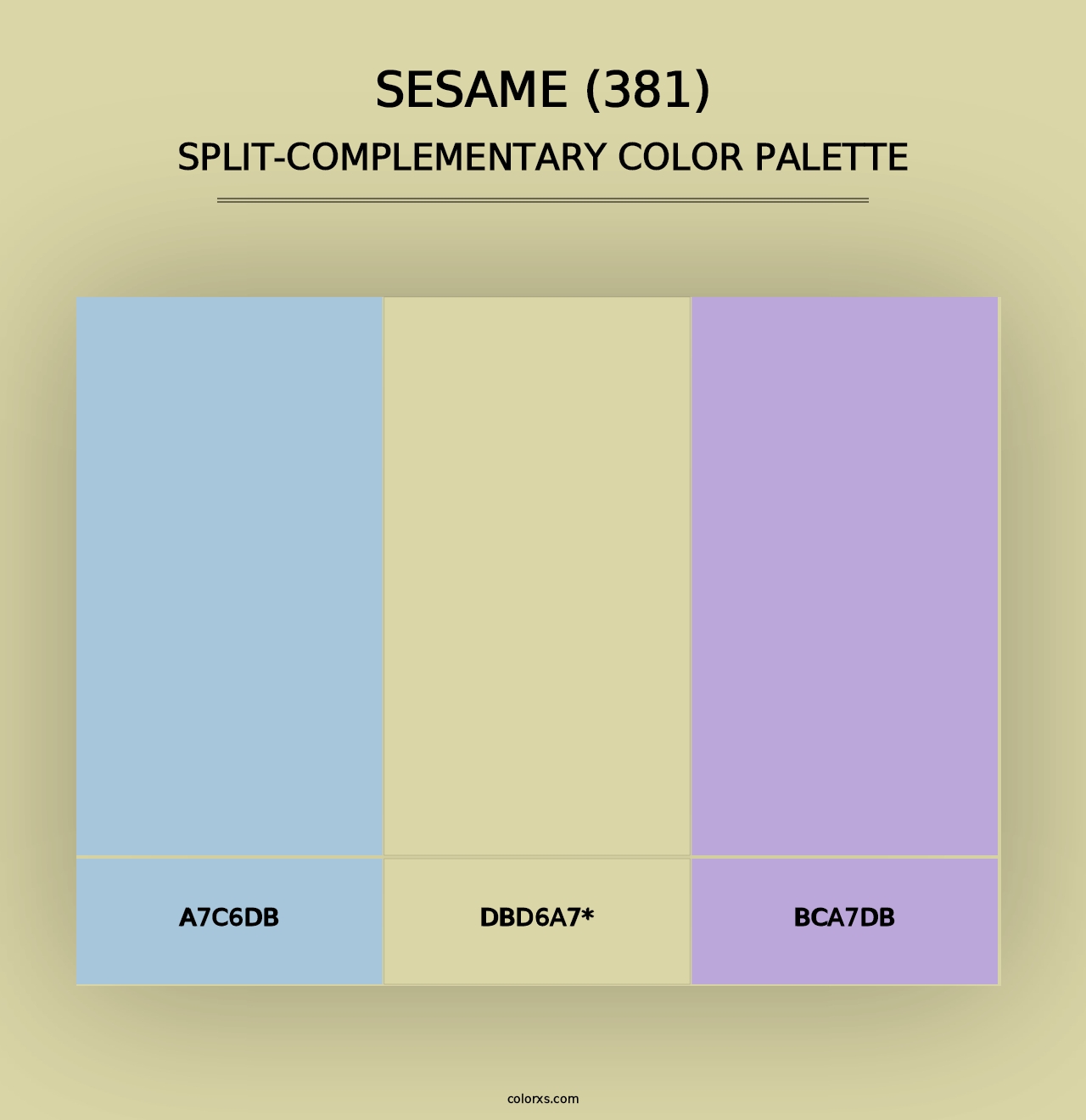 Sesame (381) - Split-Complementary Color Palette