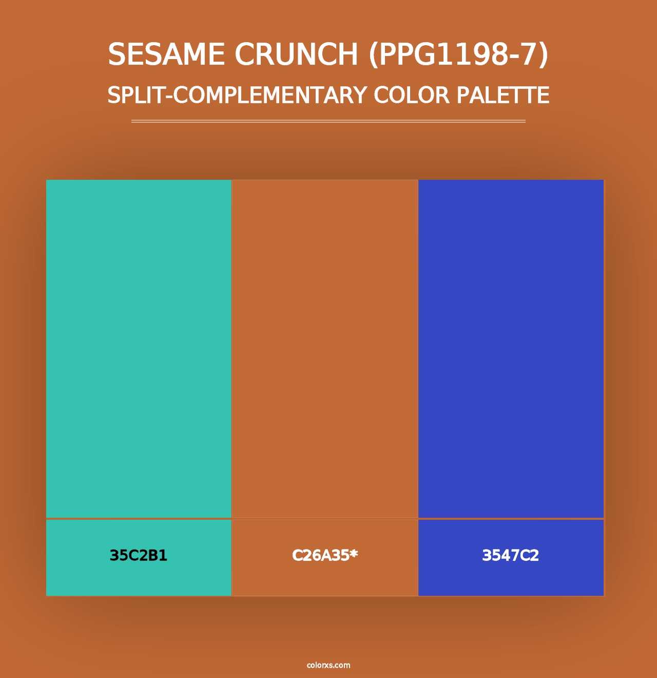 Sesame Crunch (PPG1198-7) - Split-Complementary Color Palette