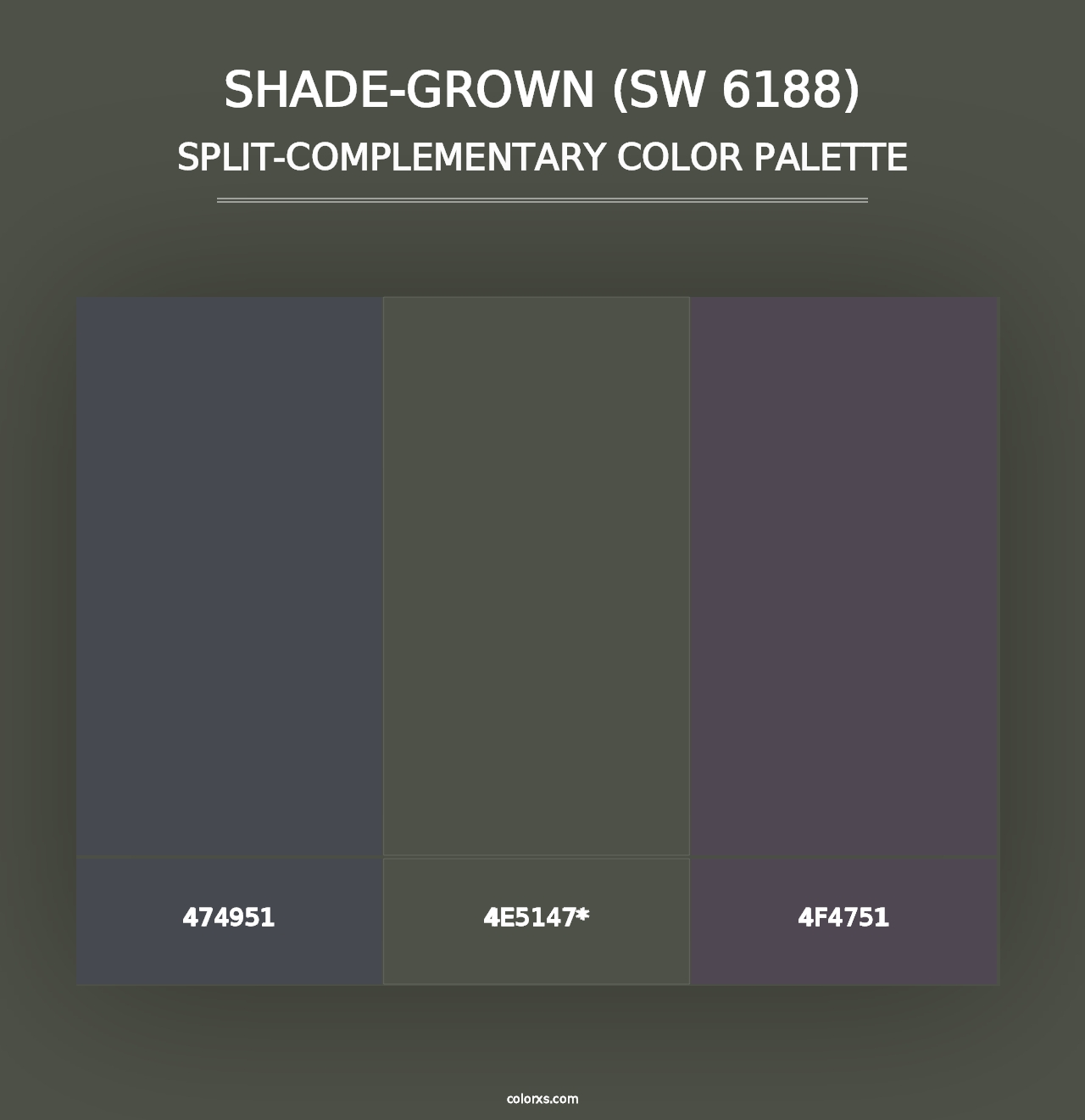 Shade-Grown (SW 6188) - Split-Complementary Color Palette