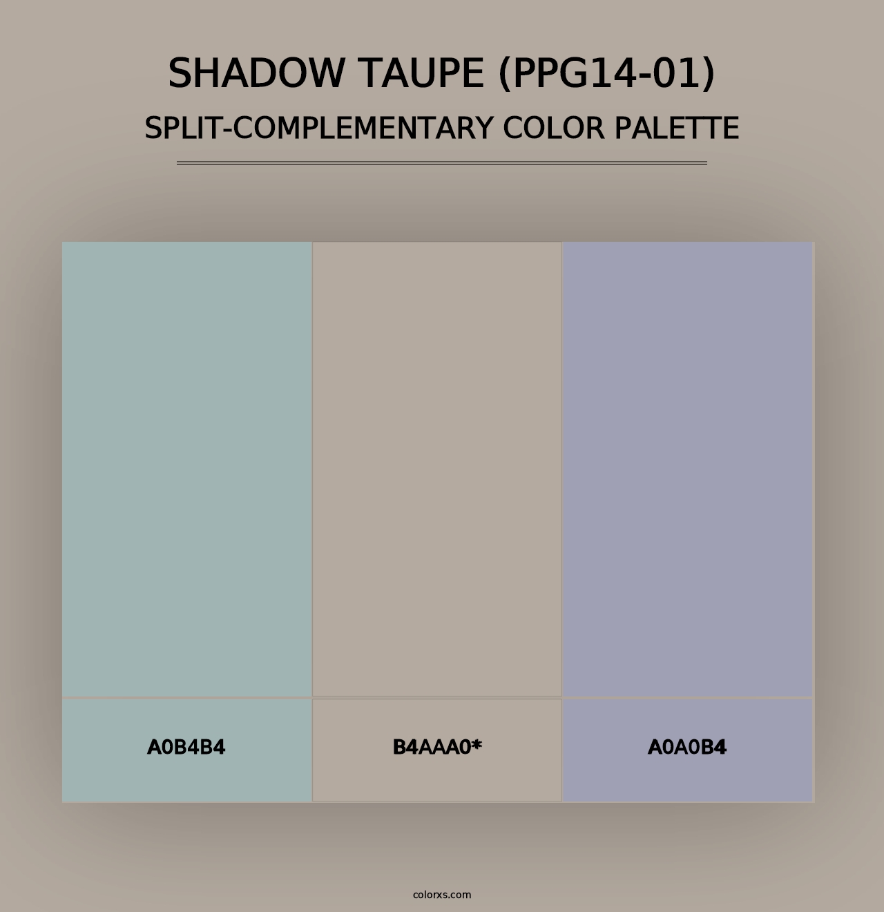 Shadow Taupe (PPG14-01) - Split-Complementary Color Palette