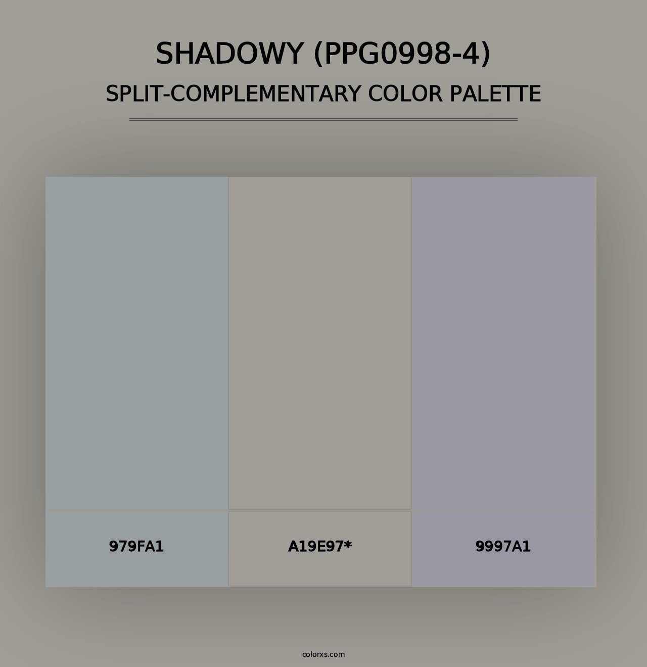 Shadowy (PPG0998-4) - Split-Complementary Color Palette