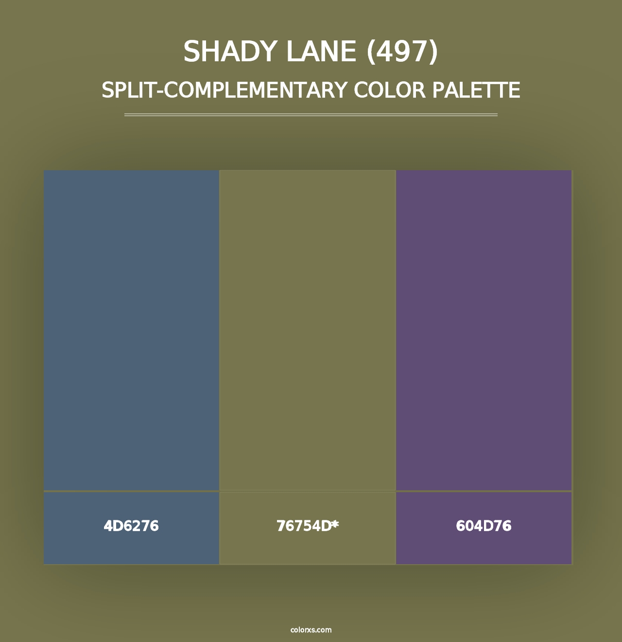 Shady Lane (497) - Split-Complementary Color Palette