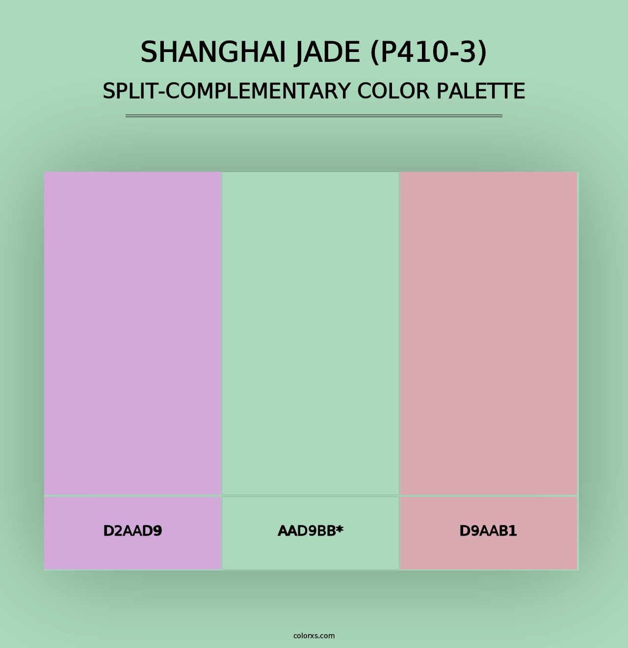 Shanghai Jade (P410-3) - Split-Complementary Color Palette