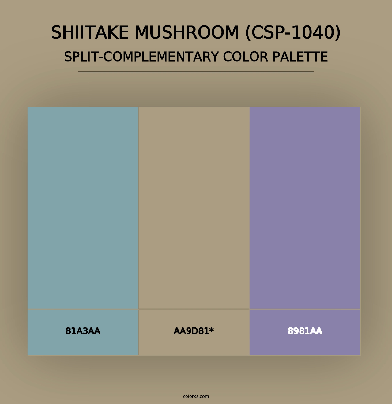 Shiitake Mushroom (CSP-1040) - Split-Complementary Color Palette