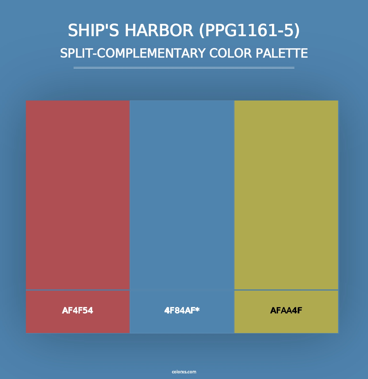 Ship's Harbor (PPG1161-5) - Split-Complementary Color Palette