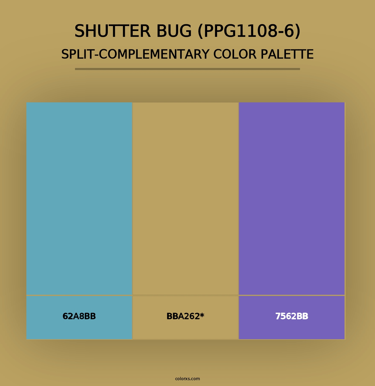 Shutter Bug (PPG1108-6) - Split-Complementary Color Palette