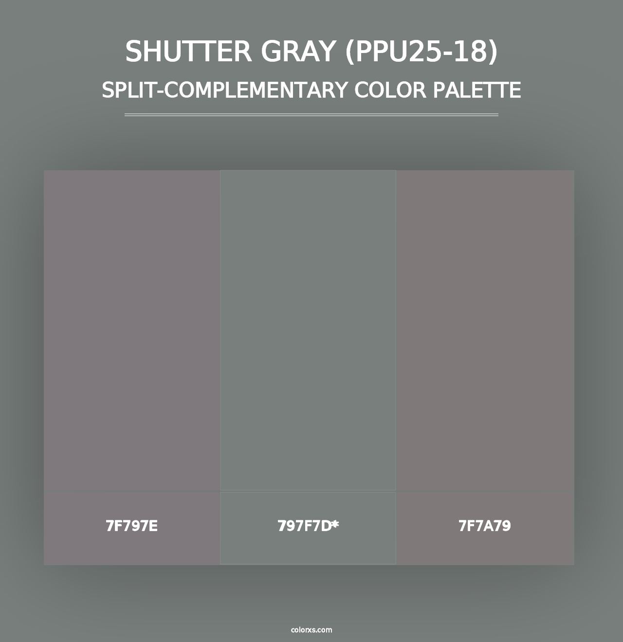 Shutter Gray (PPU25-18) - Split-Complementary Color Palette