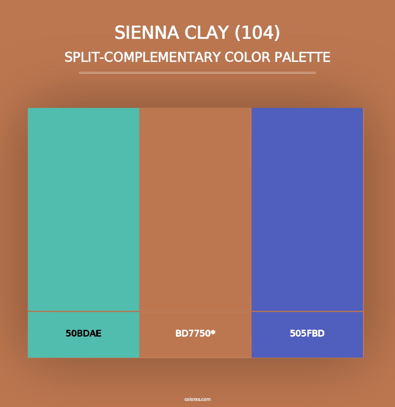 Sienna Clay (104) - Split-Complementary Color Palette