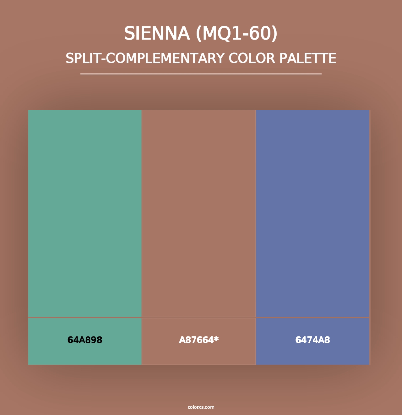 Sienna (MQ1-60) - Split-Complementary Color Palette