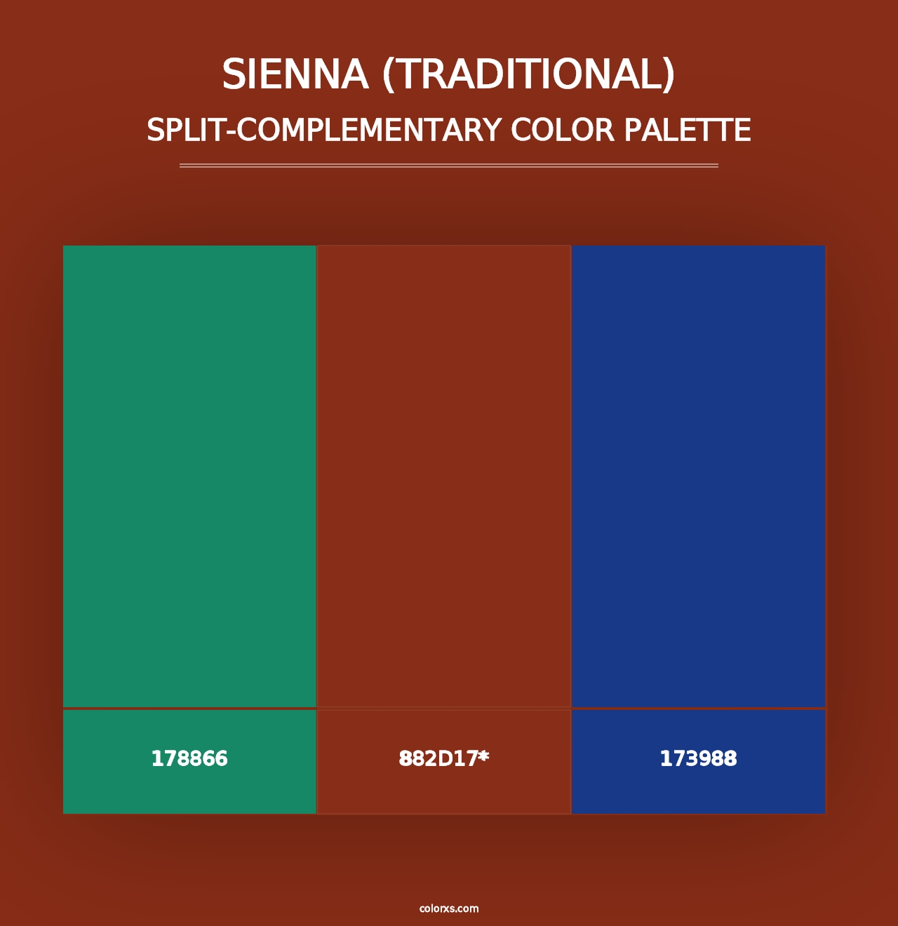 Sienna (Traditional) - Split-Complementary Color Palette