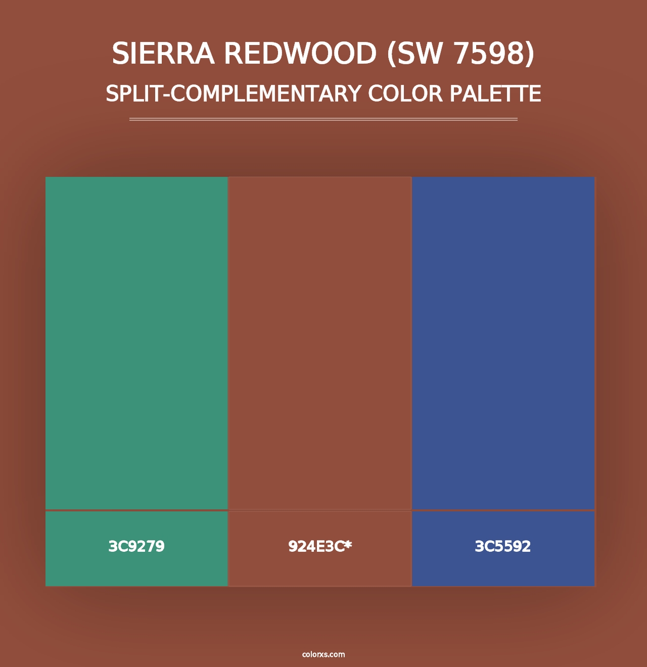 Sierra Redwood (SW 7598) - Split-Complementary Color Palette