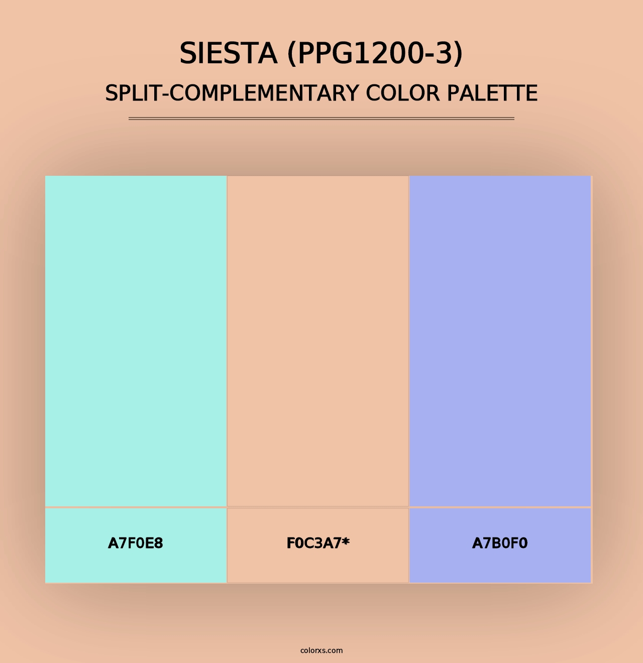 Siesta (PPG1200-3) - Split-Complementary Color Palette