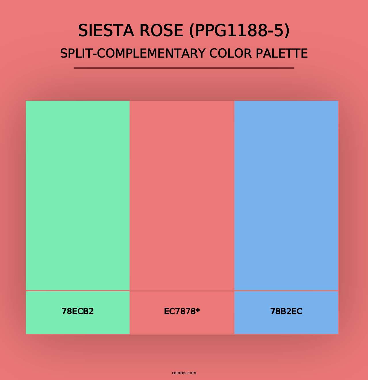 Siesta Rose (PPG1188-5) - Split-Complementary Color Palette