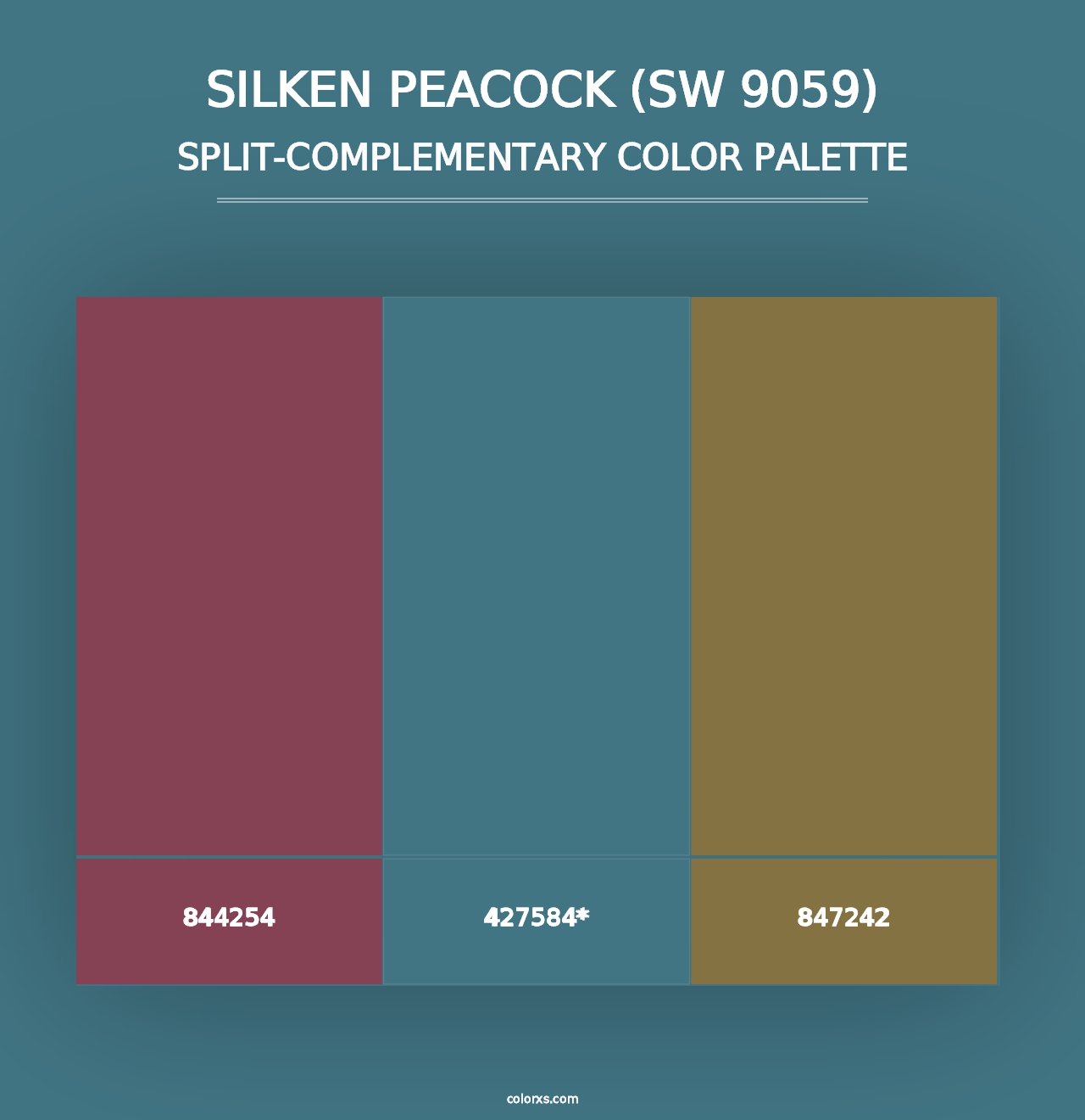 Silken Peacock (SW 9059) - Split-Complementary Color Palette