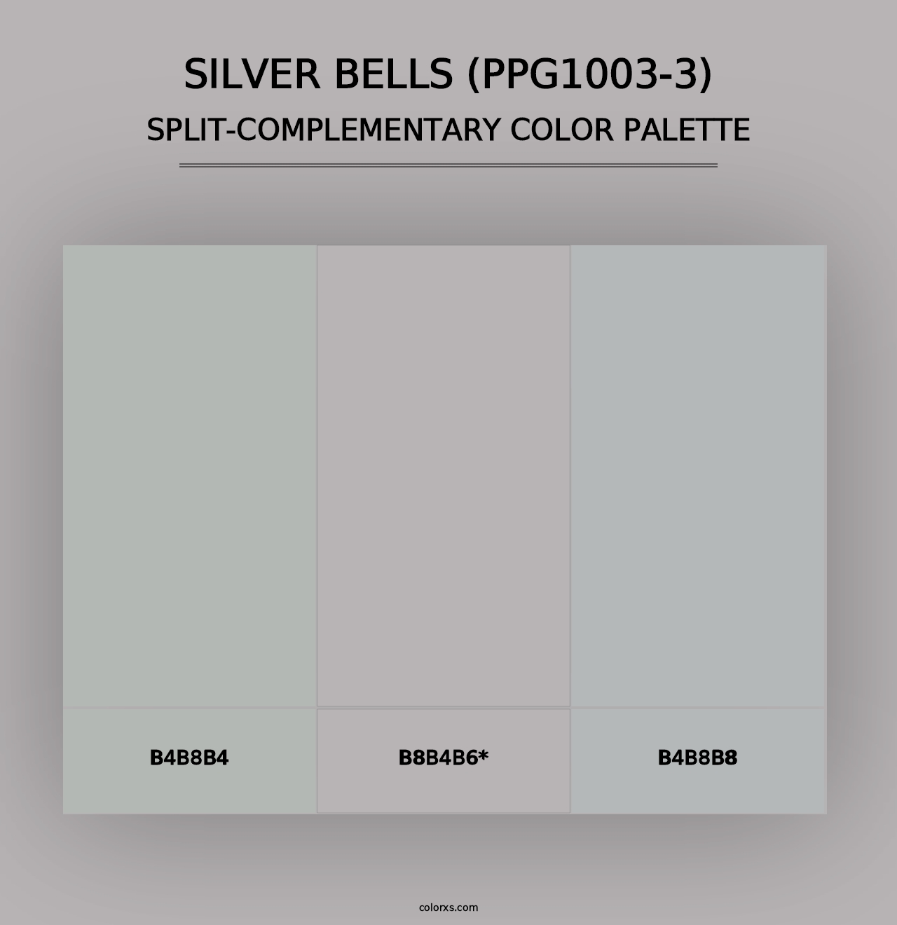 Silver Bells (PPG1003-3) - Split-Complementary Color Palette