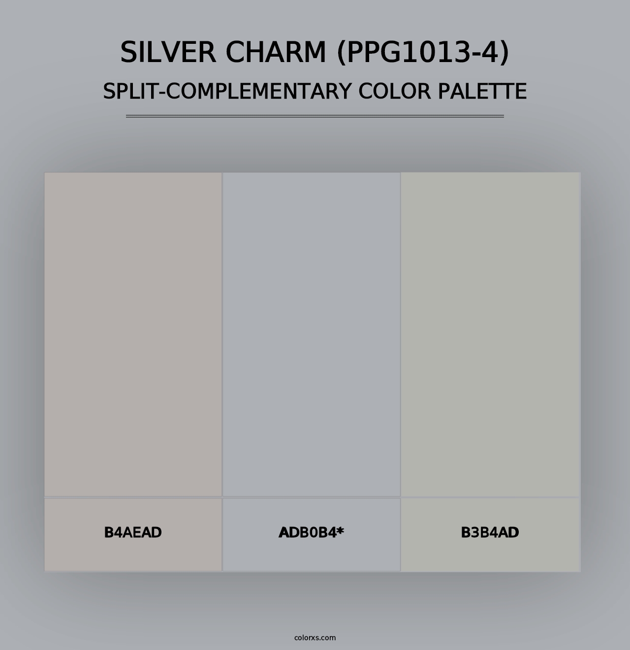 Silver Charm (PPG1013-4) - Split-Complementary Color Palette