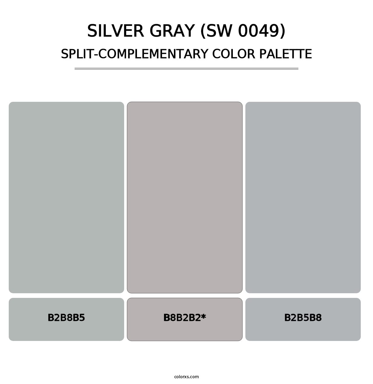 Silver Gray (SW 0049) - Split-Complementary Color Palette