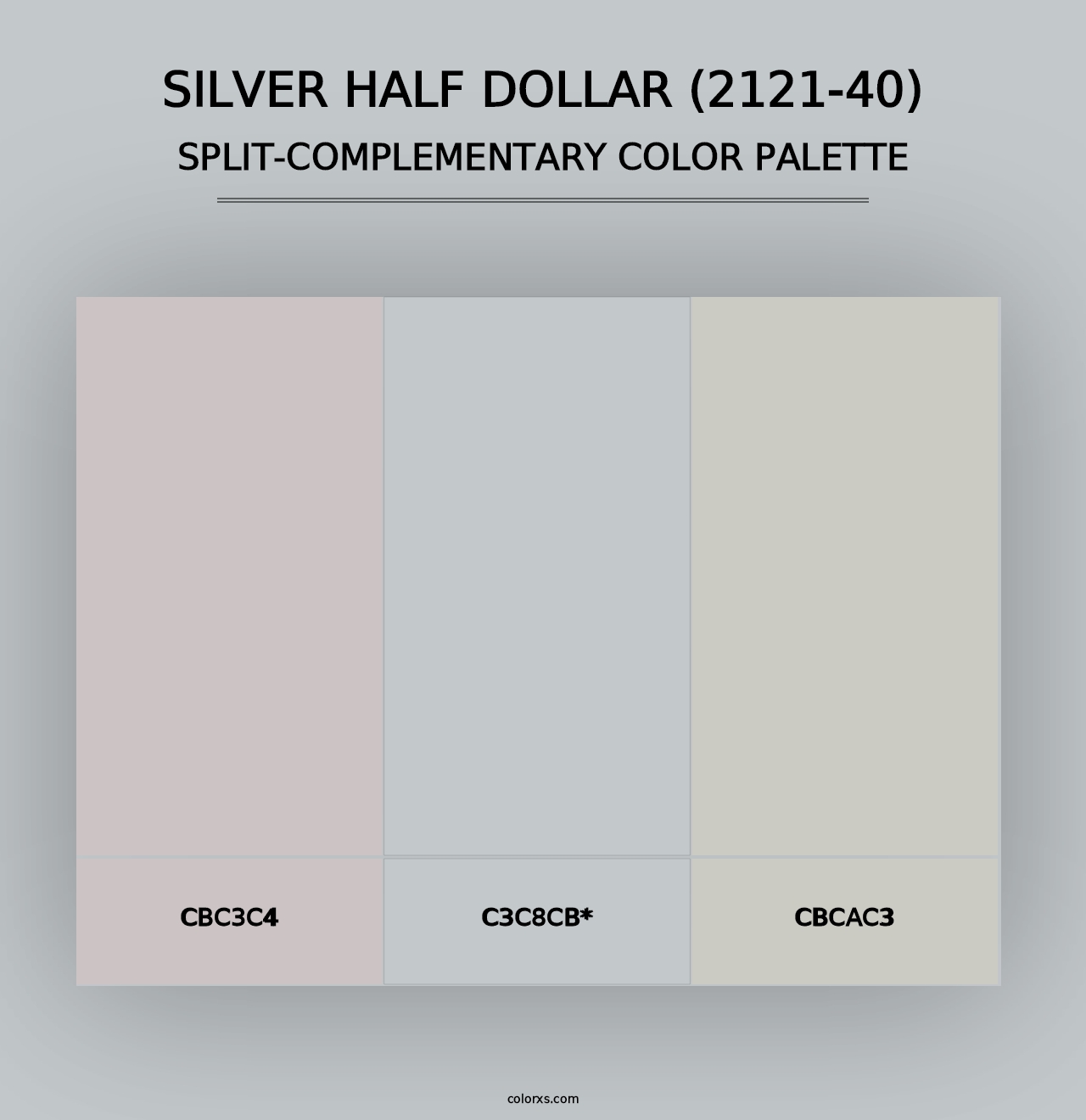 Silver Half Dollar (2121-40) - Split-Complementary Color Palette