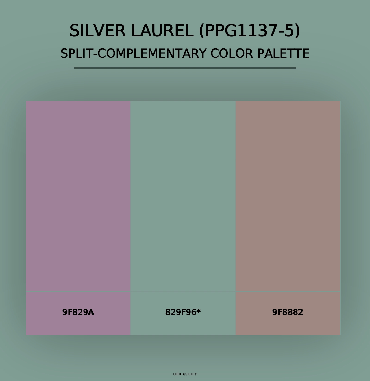 Silver Laurel (PPG1137-5) - Split-Complementary Color Palette