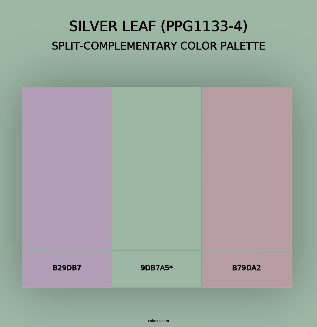 Silver Leaf (PPG1133-4) - Split-Complementary Color Palette