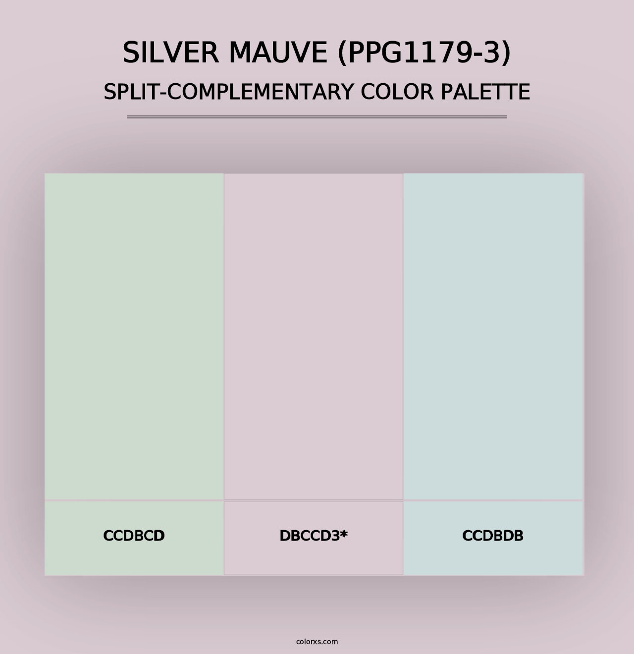 Silver Mauve (PPG1179-3) - Split-Complementary Color Palette