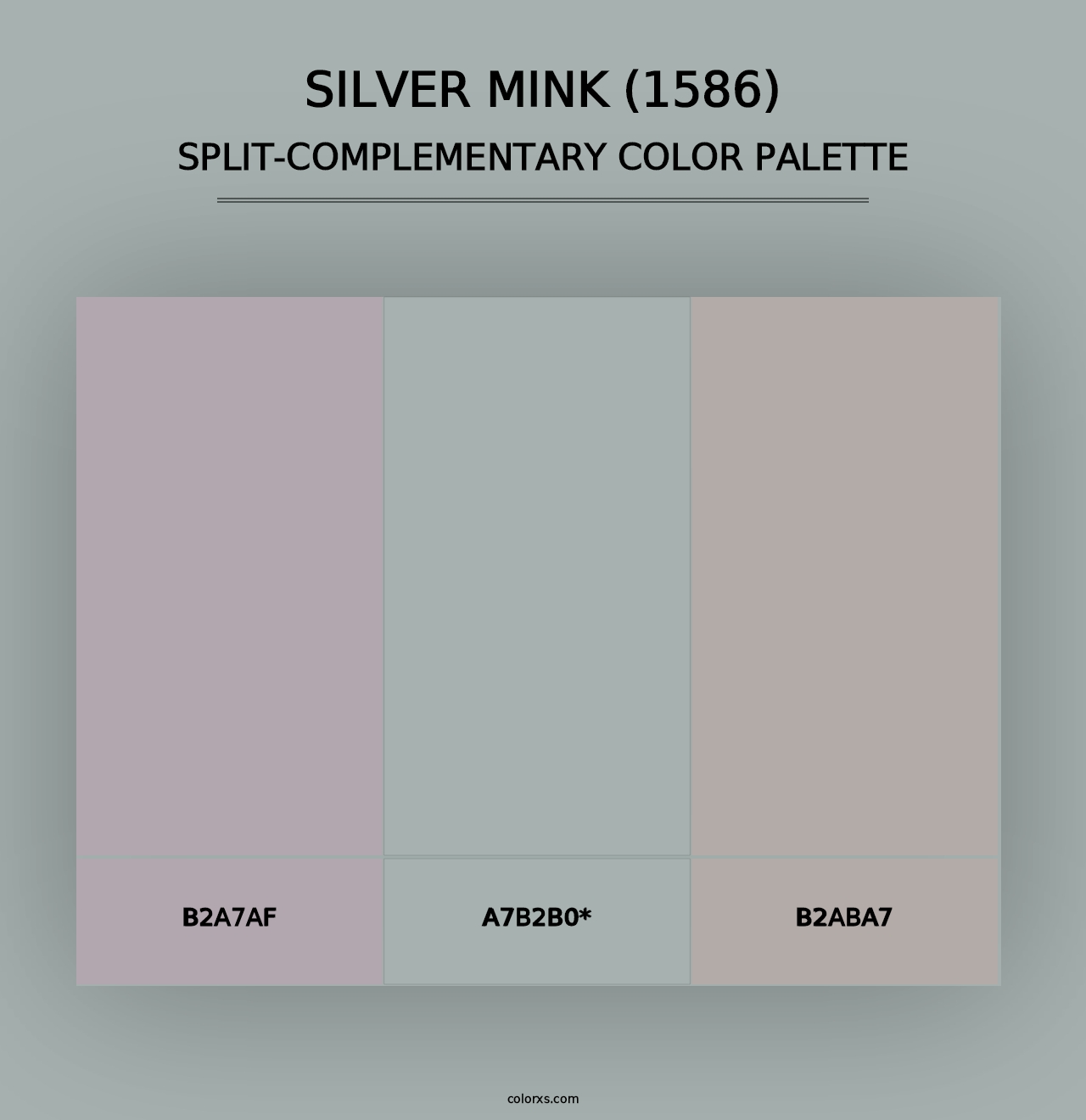 Silver Mink (1586) - Split-Complementary Color Palette