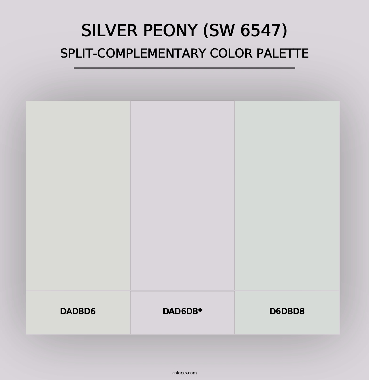 Silver Peony (SW 6547) - Split-Complementary Color Palette