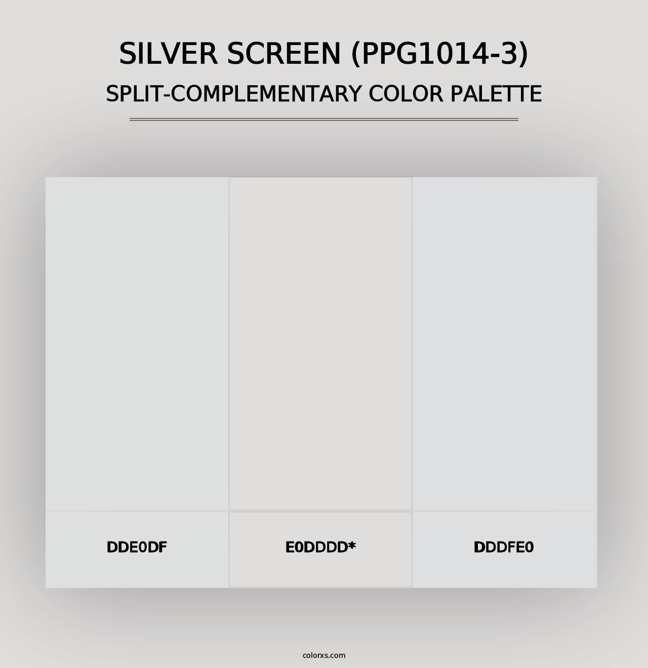 Silver Screen (PPG1014-3) - Split-Complementary Color Palette