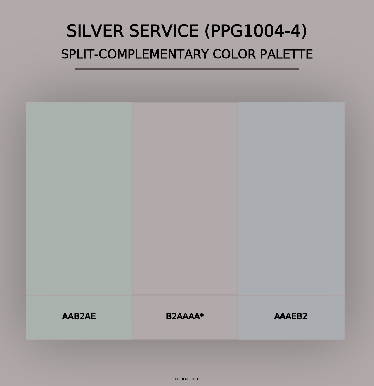 Silver Service (PPG1004-4) - Split-Complementary Color Palette