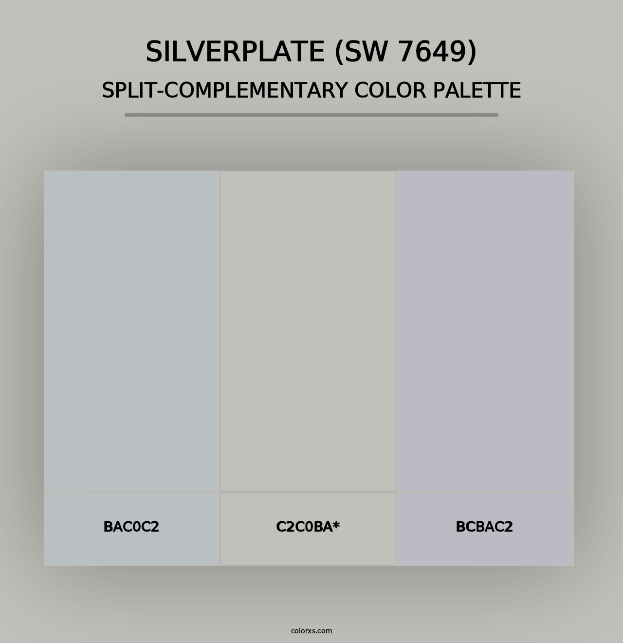 Silverplate (SW 7649) - Split-Complementary Color Palette