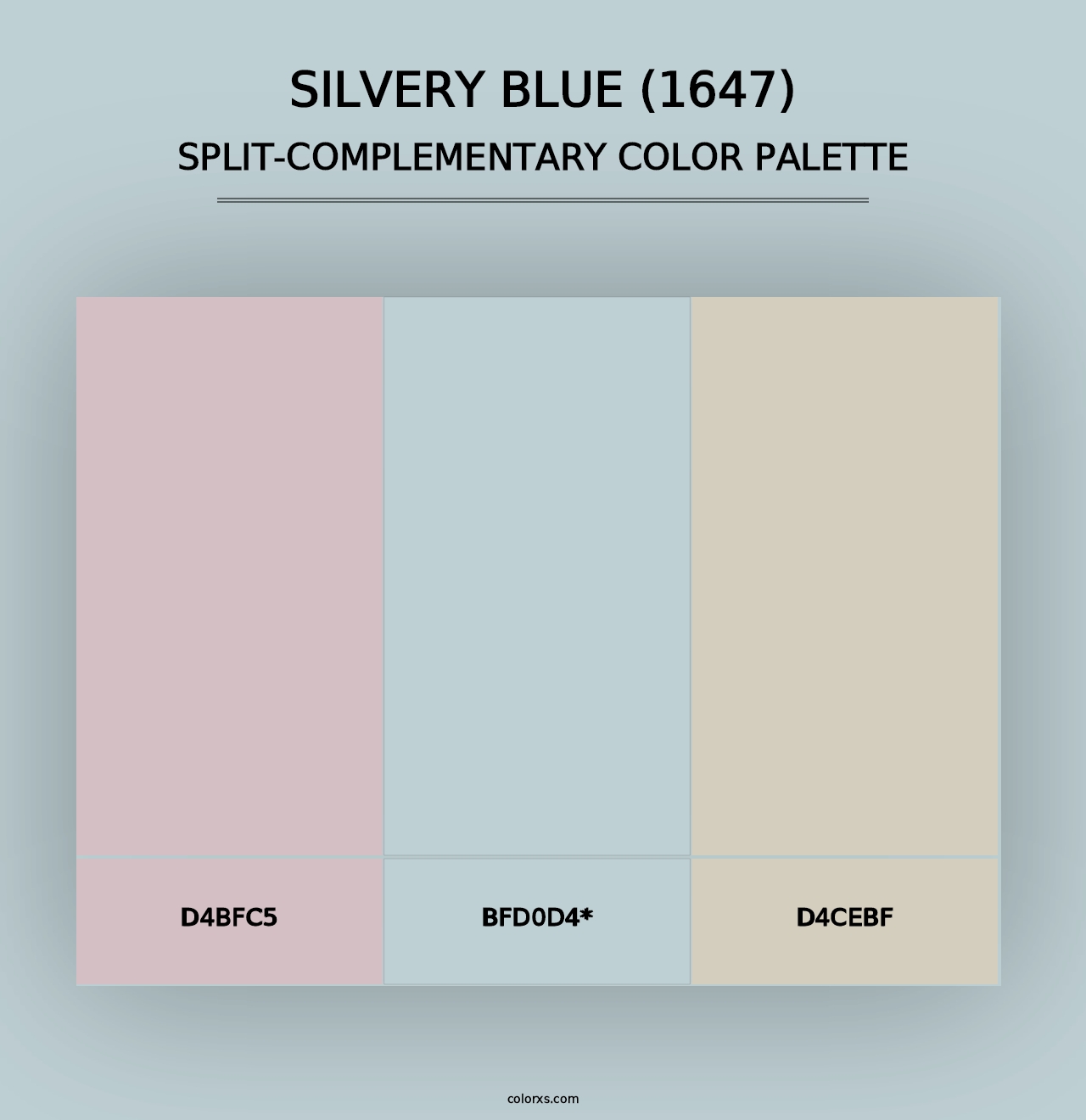 Silvery Blue (1647) - Split-Complementary Color Palette