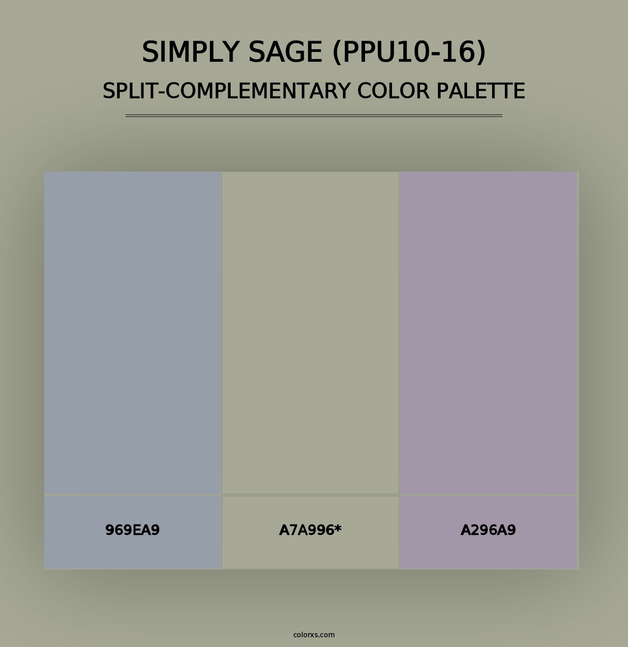 Simply Sage (PPU10-16) - Split-Complementary Color Palette