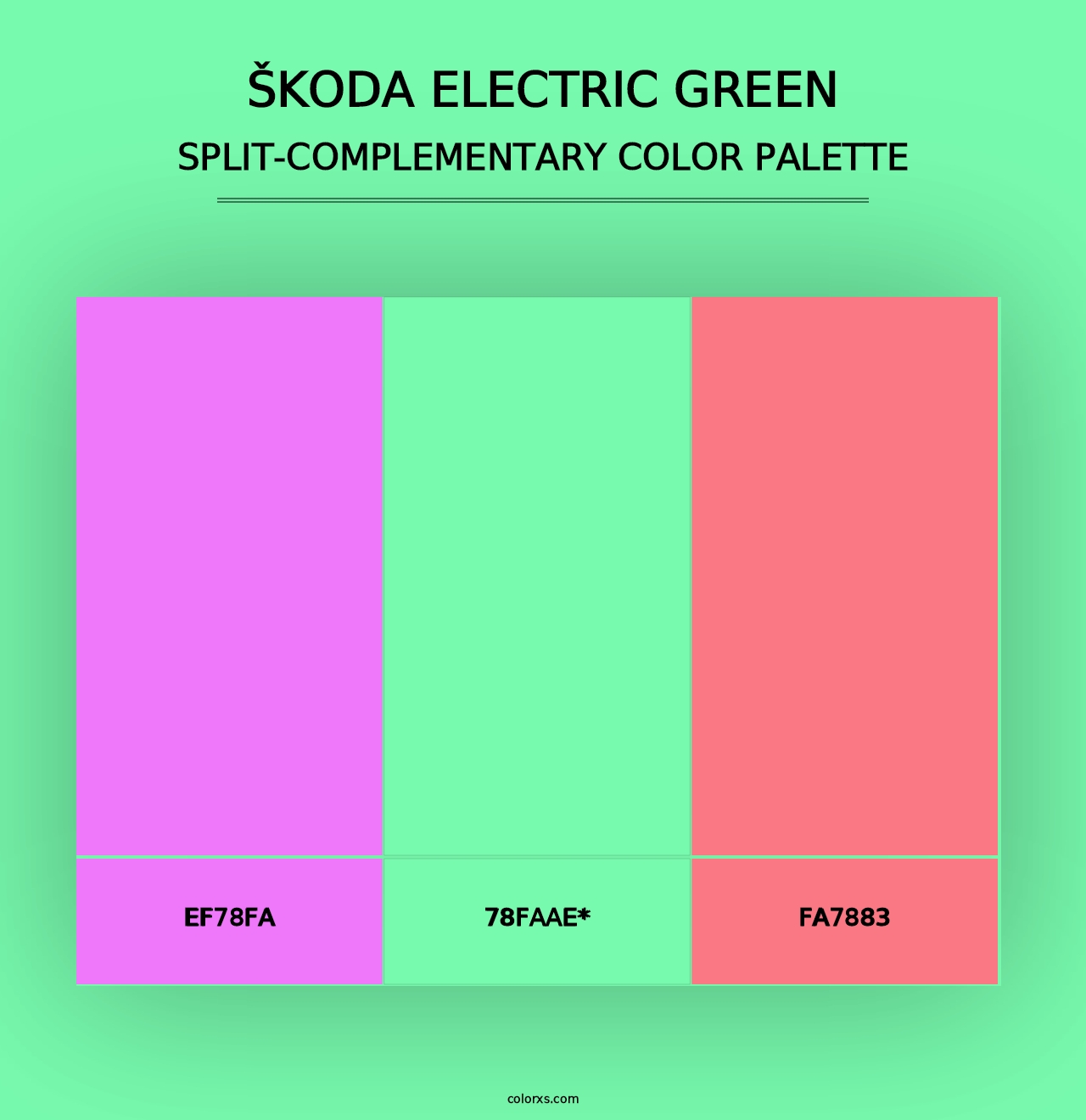 Škoda Electric Green - Split-Complementary Color Palette