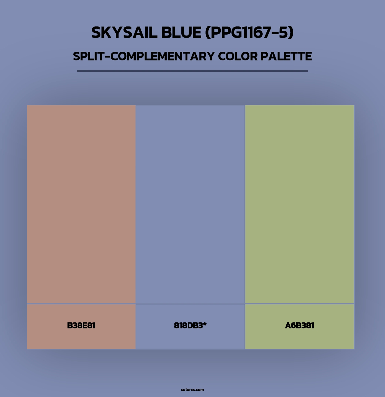 Skysail Blue (PPG1167-5) - Split-Complementary Color Palette