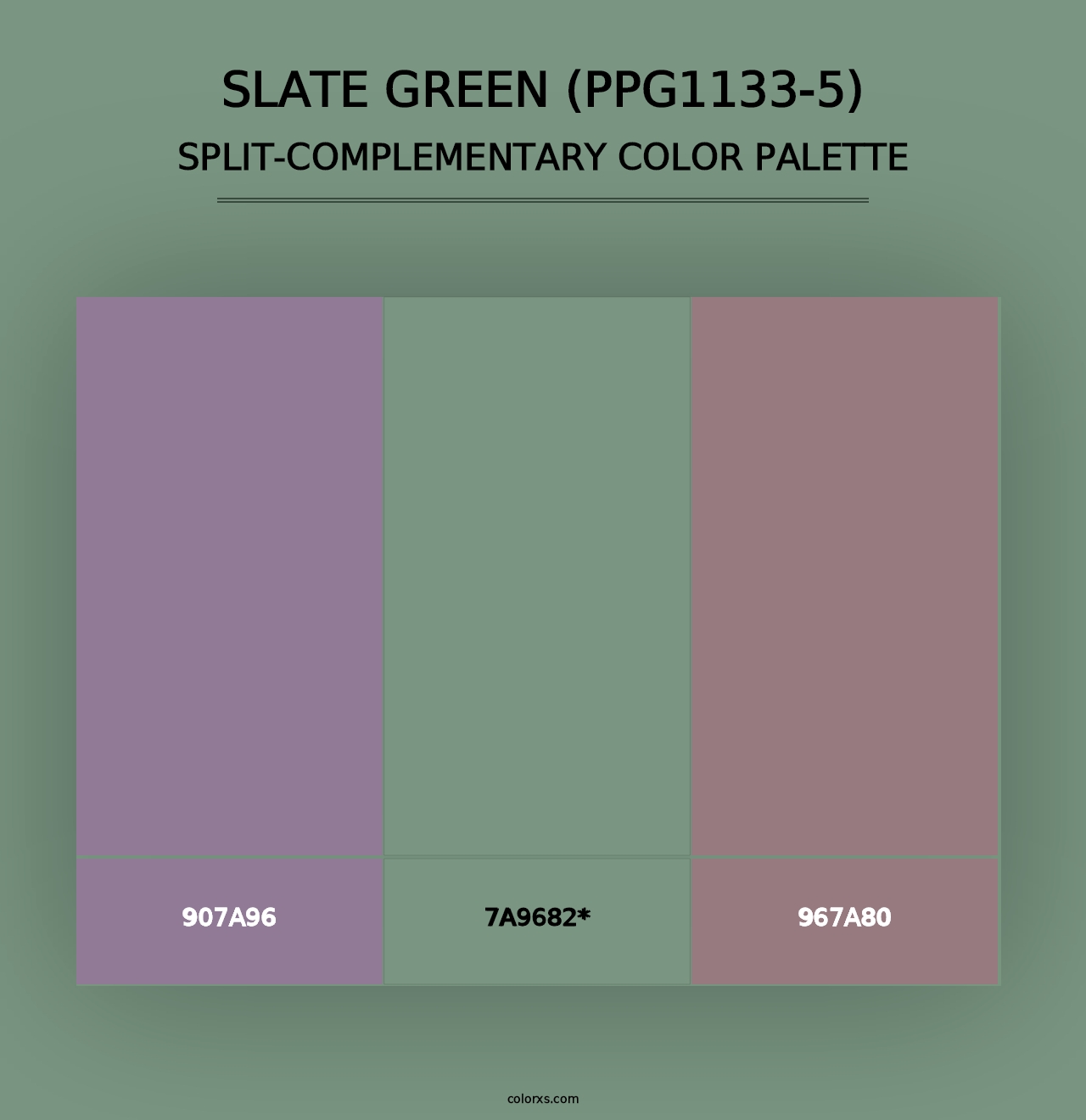 Slate Green (PPG1133-5) - Split-Complementary Color Palette