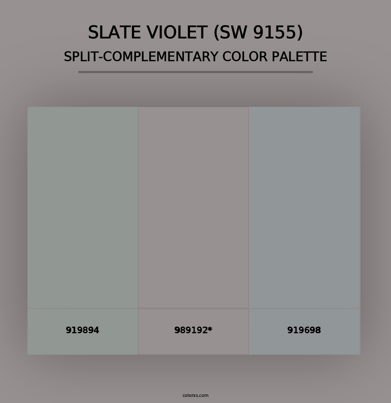 Slate Violet (SW 9155) - Split-Complementary Color Palette