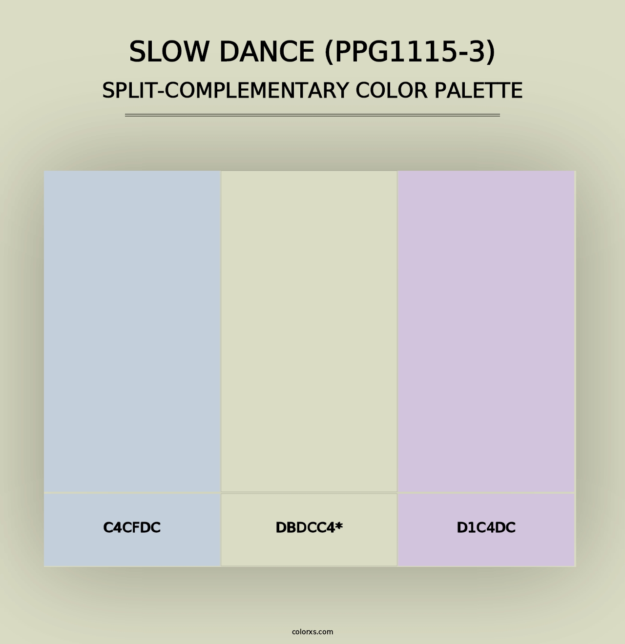 Slow Dance (PPG1115-3) - Split-Complementary Color Palette