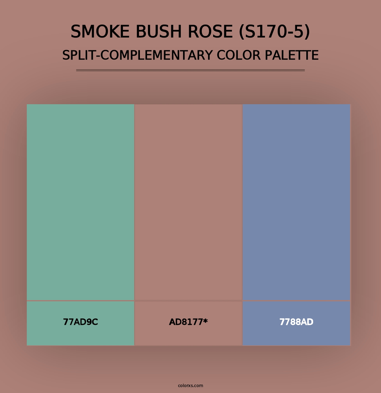 Smoke Bush Rose (S170-5) - Split-Complementary Color Palette