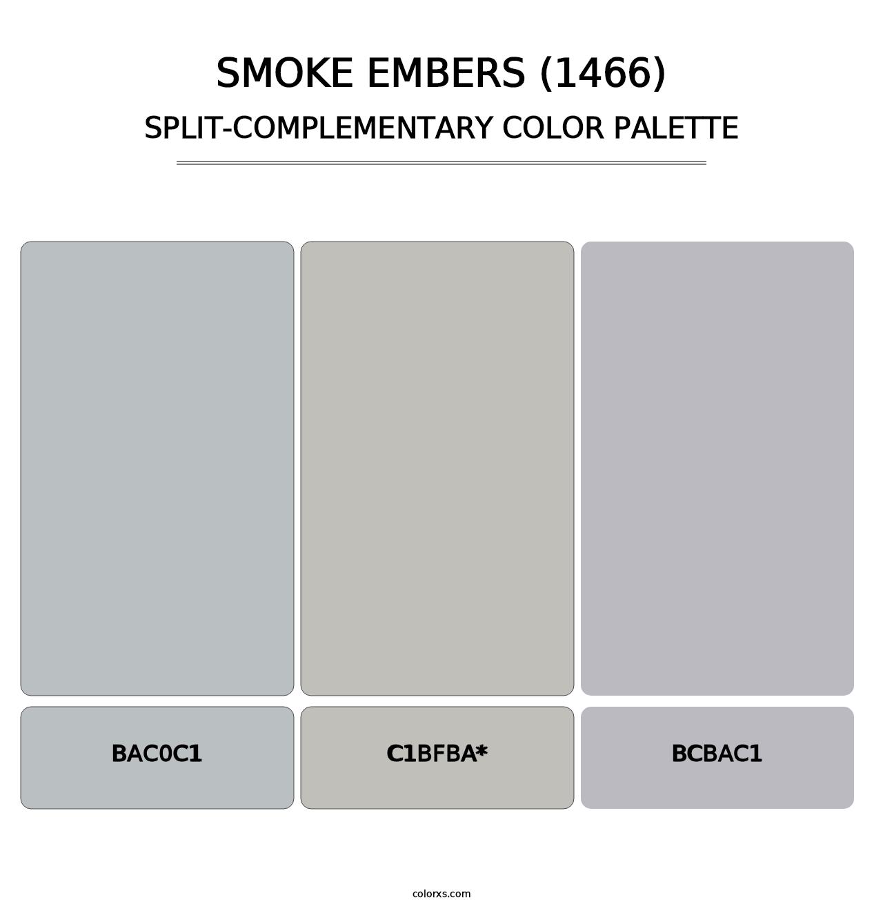 Smoke Embers (1466) - Split-Complementary Color Palette