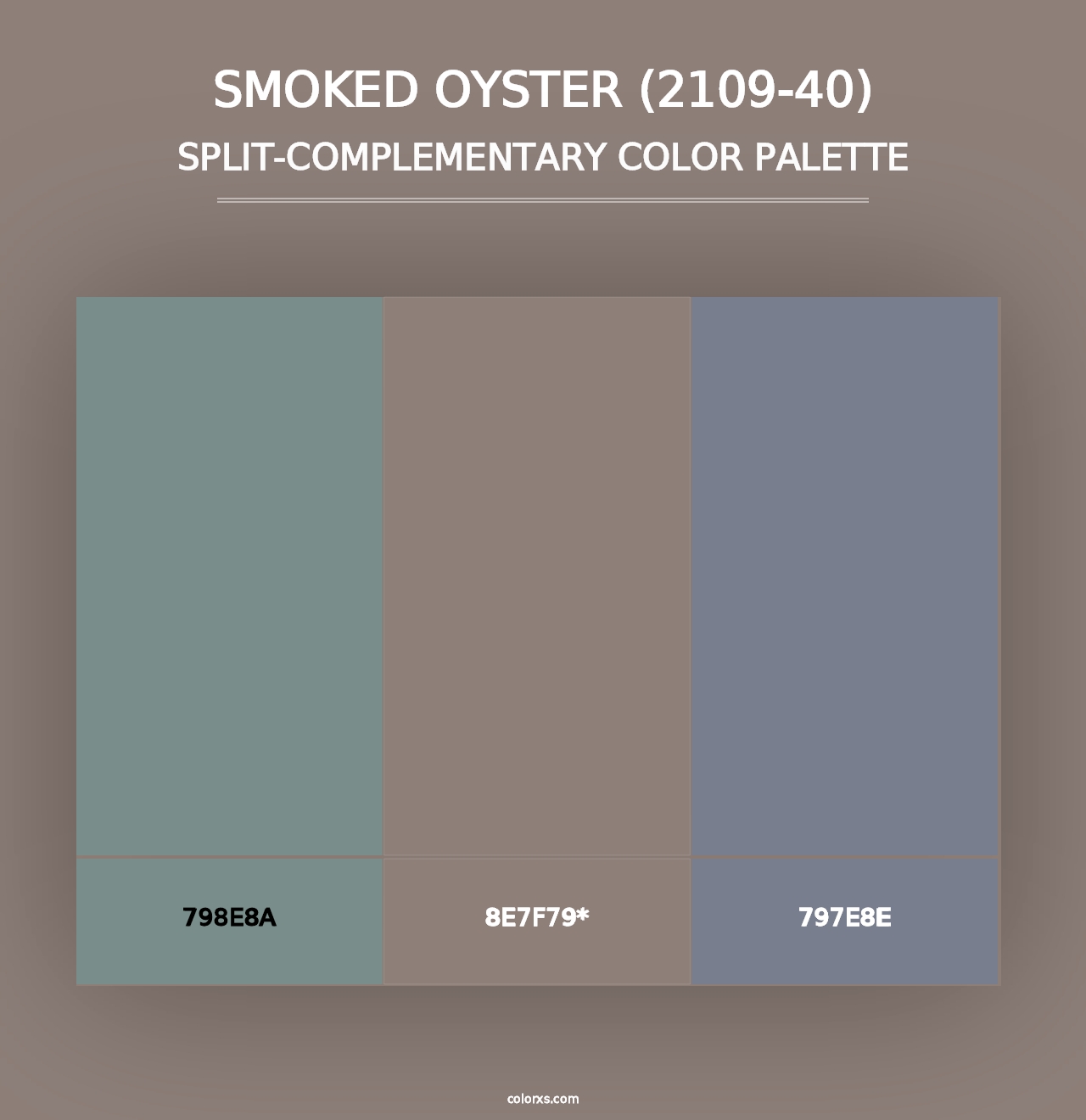 Smoked Oyster (2109-40) - Split-Complementary Color Palette