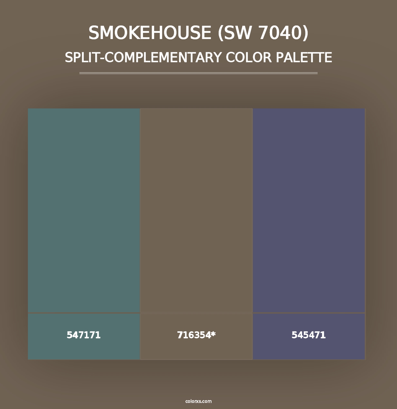 Smokehouse (SW 7040) - Split-Complementary Color Palette