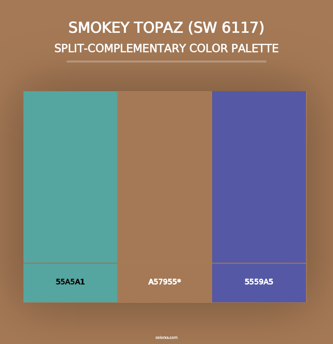 Smokey Topaz (SW 6117) - Split-Complementary Color Palette