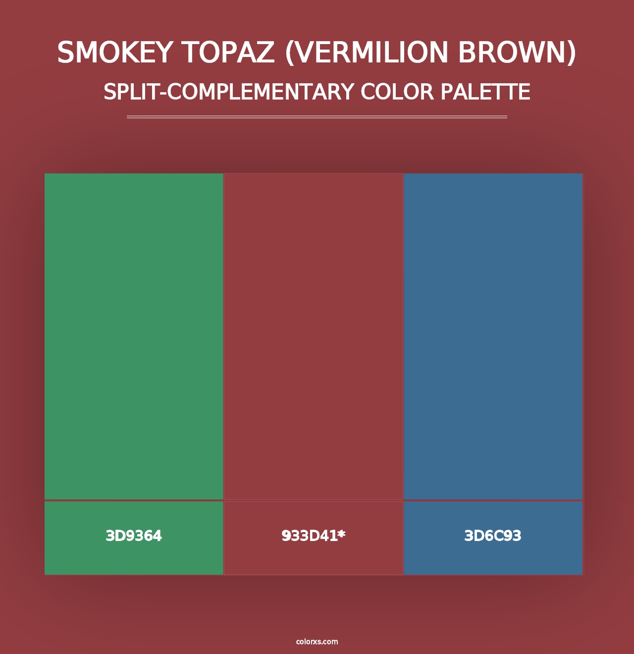 Smokey Topaz (Vermilion Brown) - Split-Complementary Color Palette